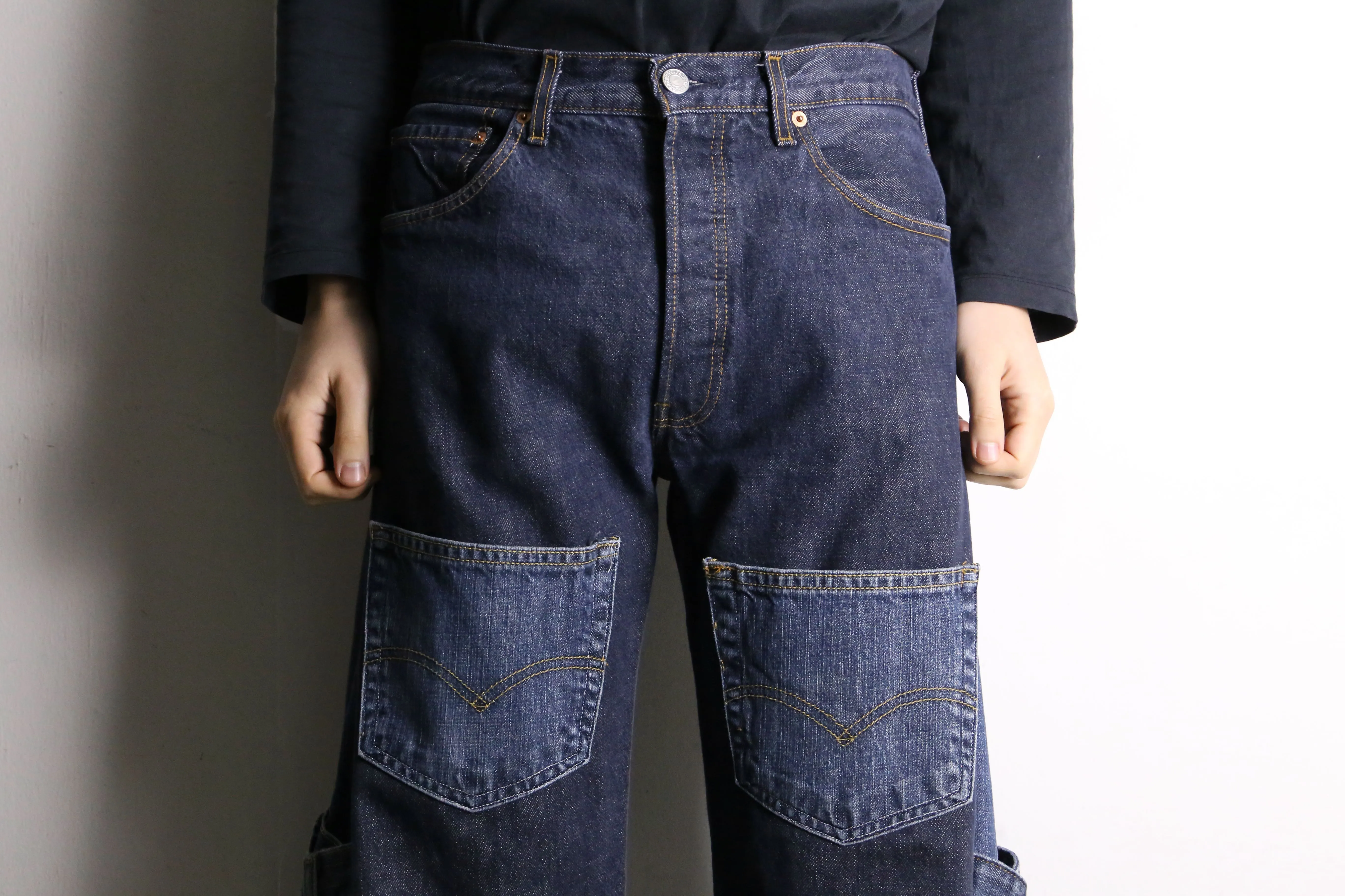 remake "再構築" baggy flair denim pants