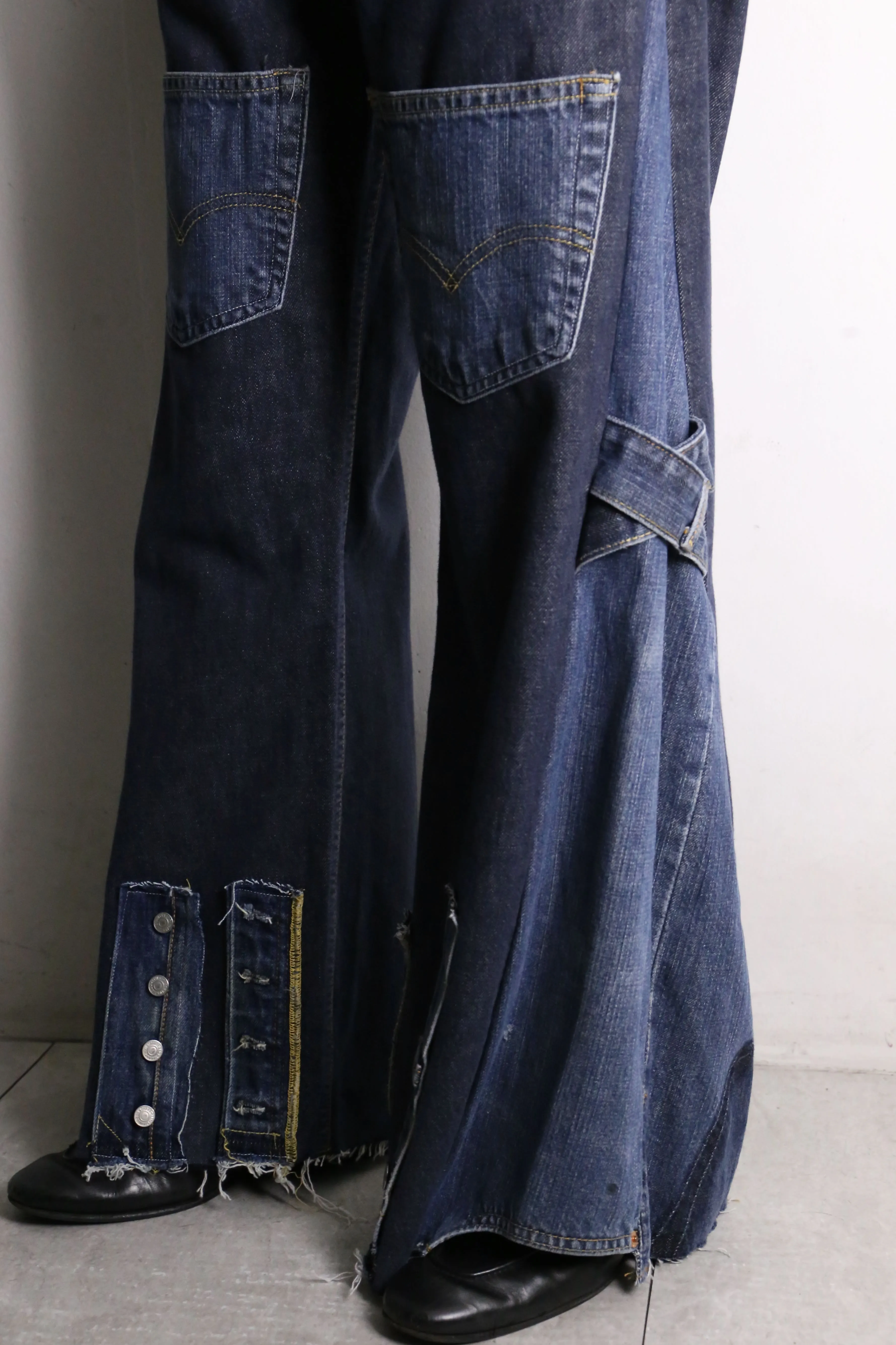 remake "再構築" baggy flair denim pants