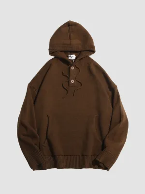 WLS Japanese Retro Loose Knitted Hoodie