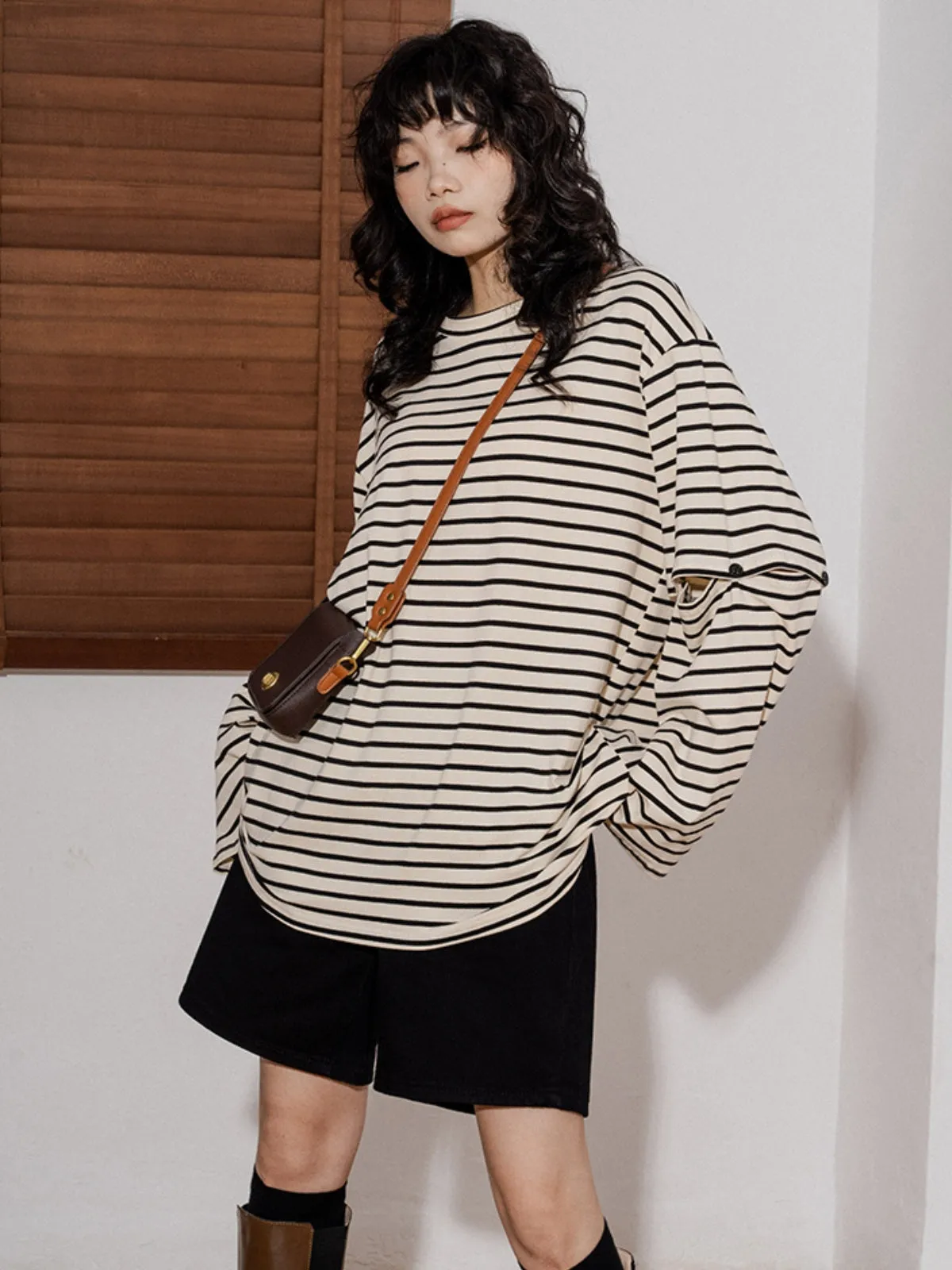 WLS Removable Sleeves Loose Sweater