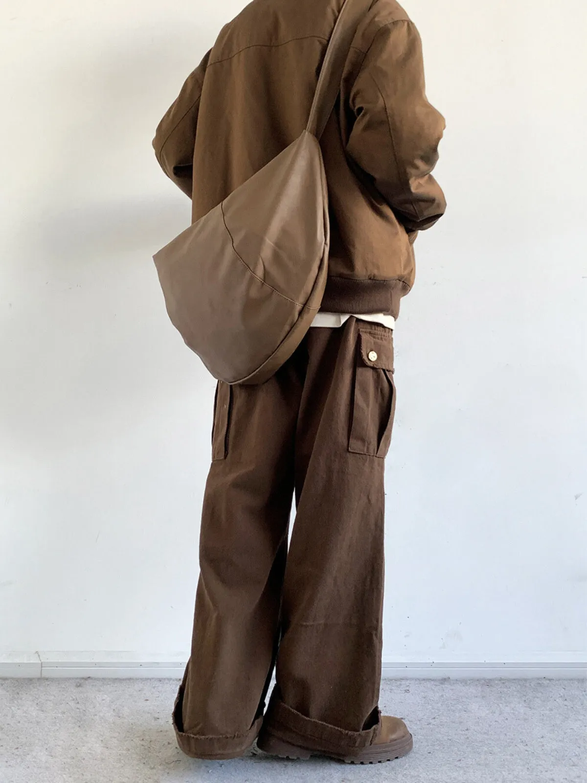 WLS Retro Maillard Elastic Waist Long Pants