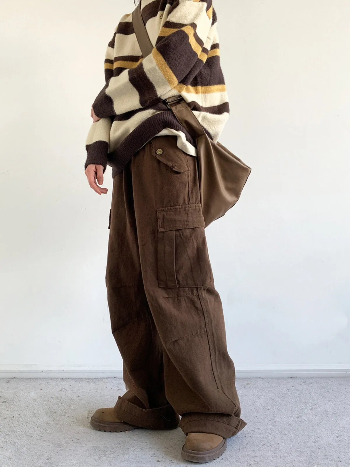 WLS Retro Maillard Elastic Waist Long Pants